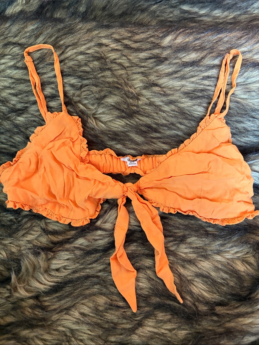 Garage Orange Tie-Front Ruffle Camisole Size M
